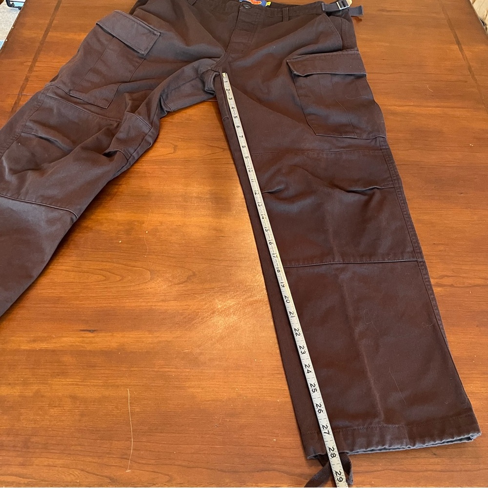 Empyre Cargo Pants Brown Relaxed Wide Leg Baggy Skater SZ 34 Paratrooper Utility - Picture 12 of 13